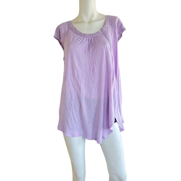 Free people womens Sz XS lilac keep it casual tee relax fit - Picture 3 of 8
